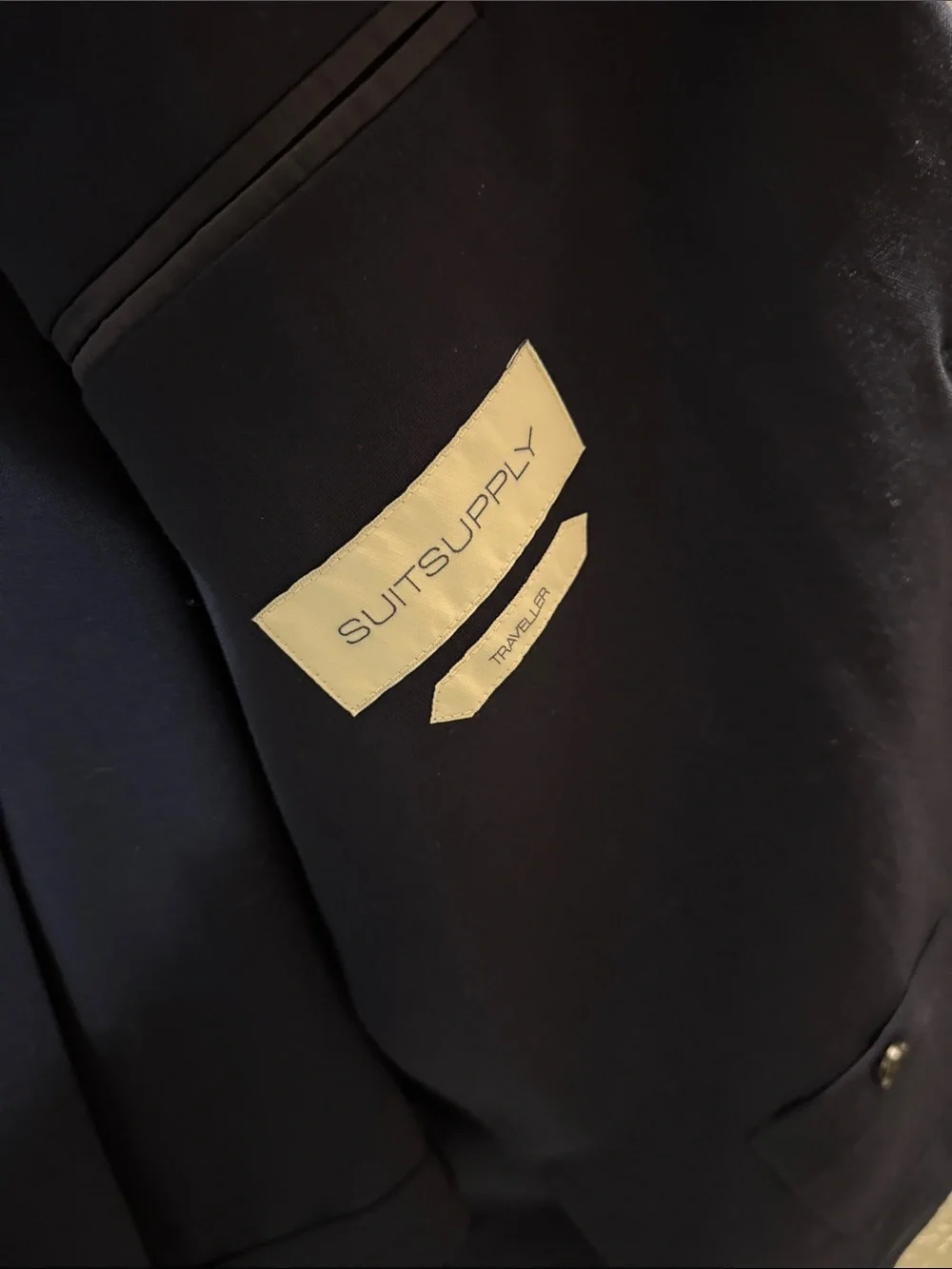 Suitsupply Traveller Suit: Navy Blue Two-Button Wool Suit Jacket
